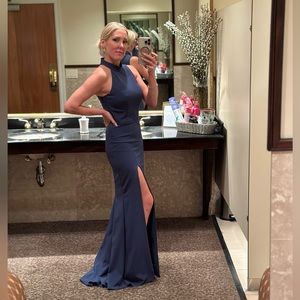 Amsale French blue bridesmaid dress worn once size 2 Bella bridesmaid